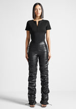 tacked-vegan-leather-t-shirt-jumpsuit-black