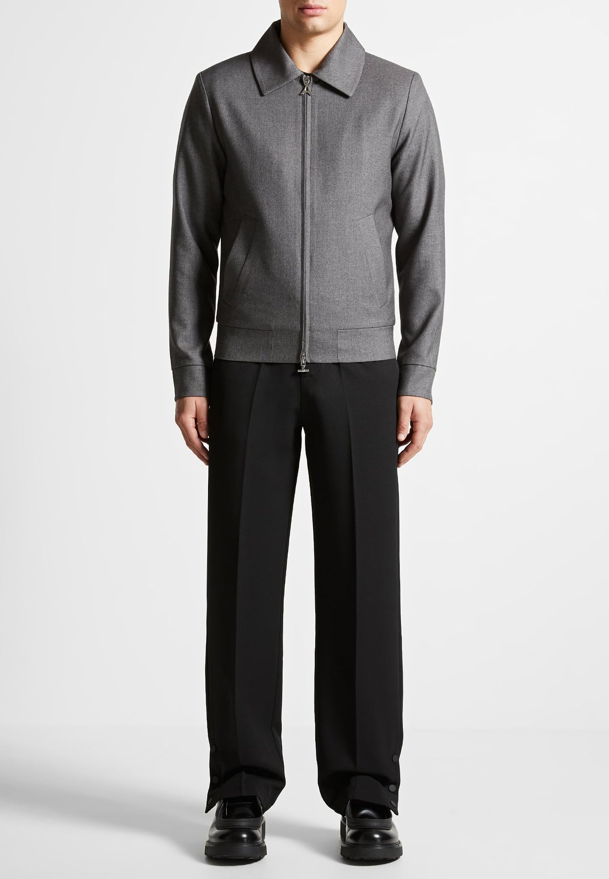 Roger - Tailored Harrington Jacket - Grey