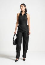 tailored-halterneck-cargo-jumpsuit-black