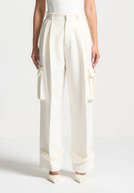 danielle-tailored-pleated-cargo-trousers-off-white
