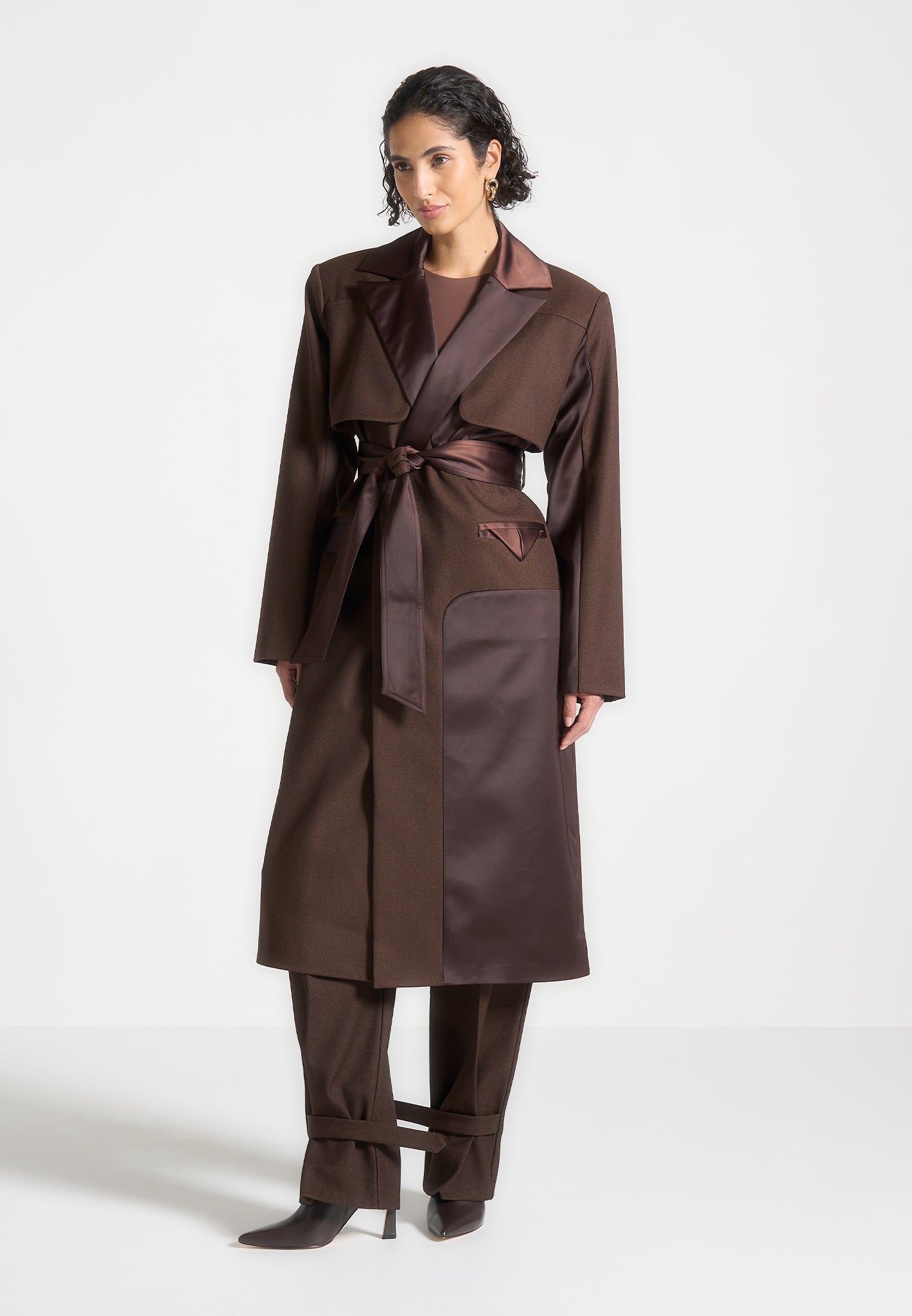 tailored-satin-trench-coat-brown 