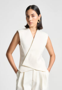 L⁠aurence - Tailored Wrap Waistcoat - Cream