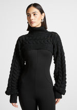 turtleneck-cable-knit-arm-warmers-black