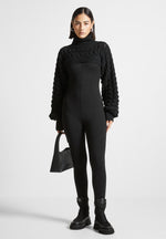 turtleneck-cable-knit-arm-warmers-black
