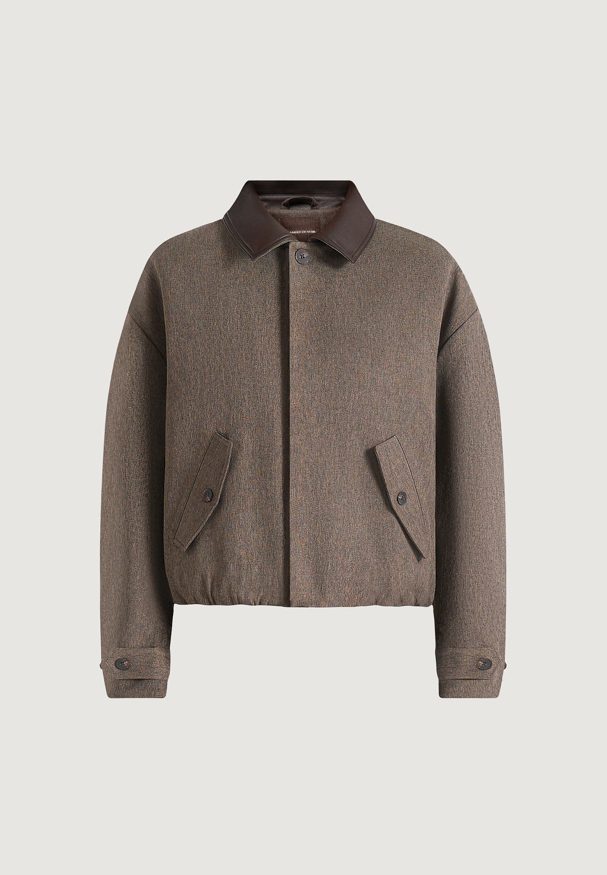 Cameron - Unisex Oversized Textured Tailored Bomber Jacket - Taupe