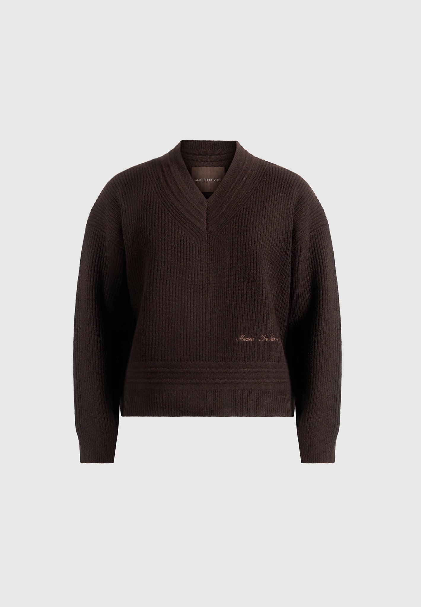 remi-v-neck-signature-knit-jumper-brown