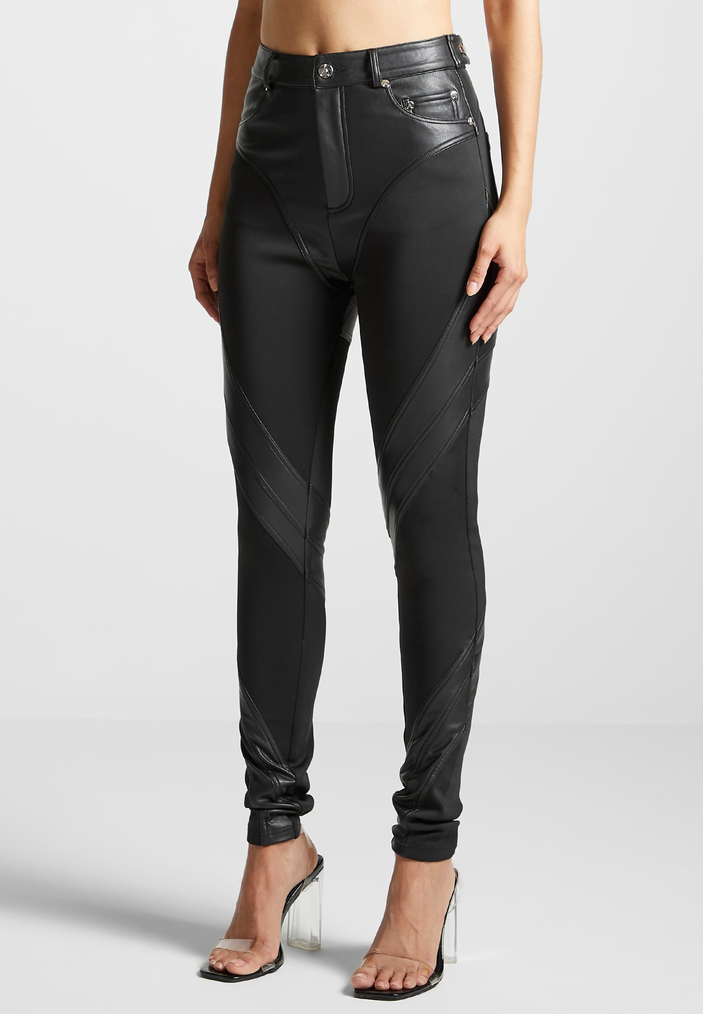 Faux Leather Side Ponte Legging Clothing in Black - Get great deals at  JustFab