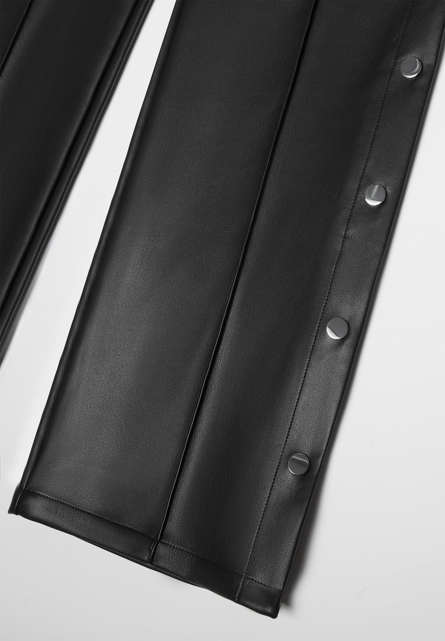 vegan-leather-pintuck-popper-trousers-black