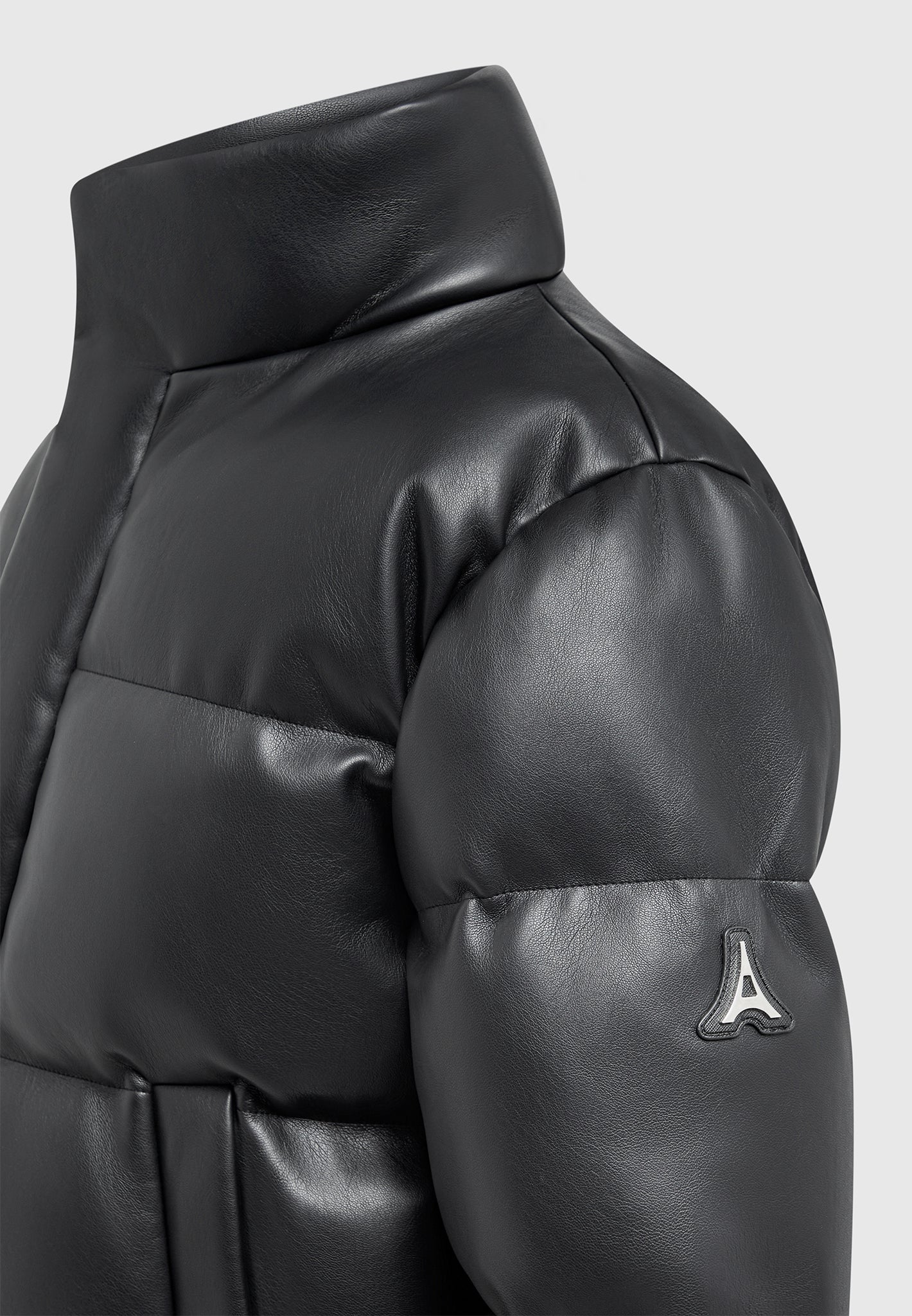 vegan-leather-puffer-jacket-black