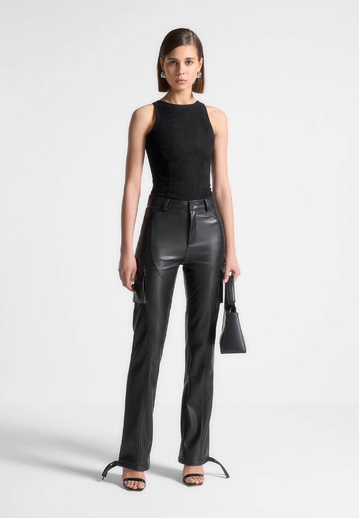 Leather Biker Pants - Black