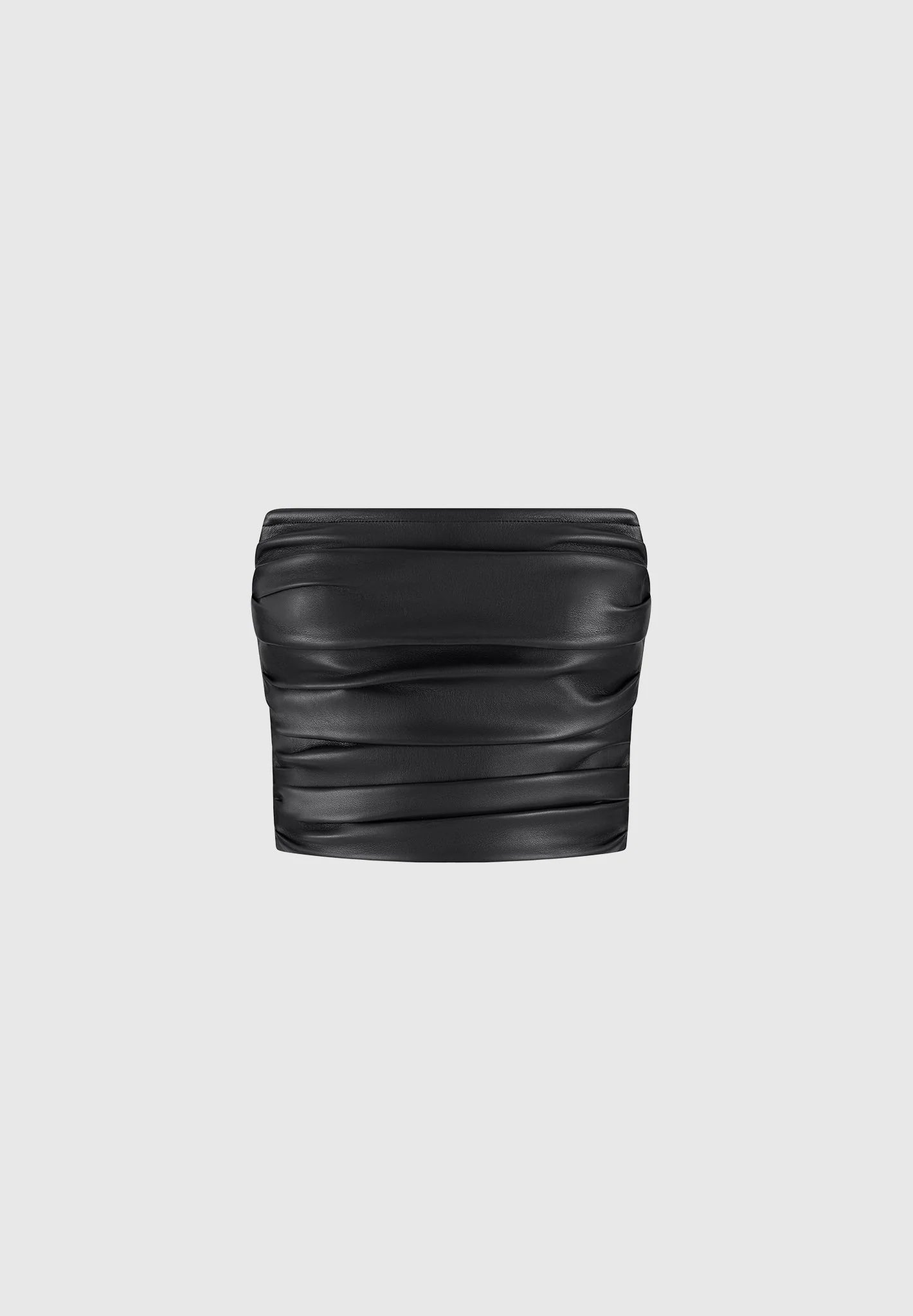 pleated-bandeau-leather-corset-top-black