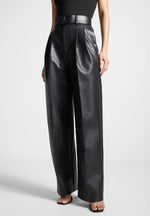 vegan-leather-pleated-trousers-with-eiffel-belt-black