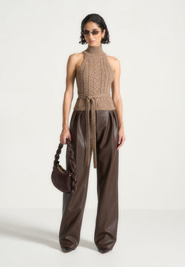 olivia-pebbled-leather-pleated-stacked-trousers-brown
