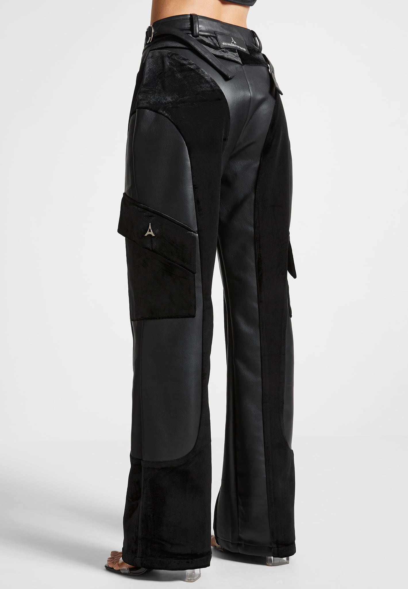 vegan-leather-and-velvet-cargo-pants-black