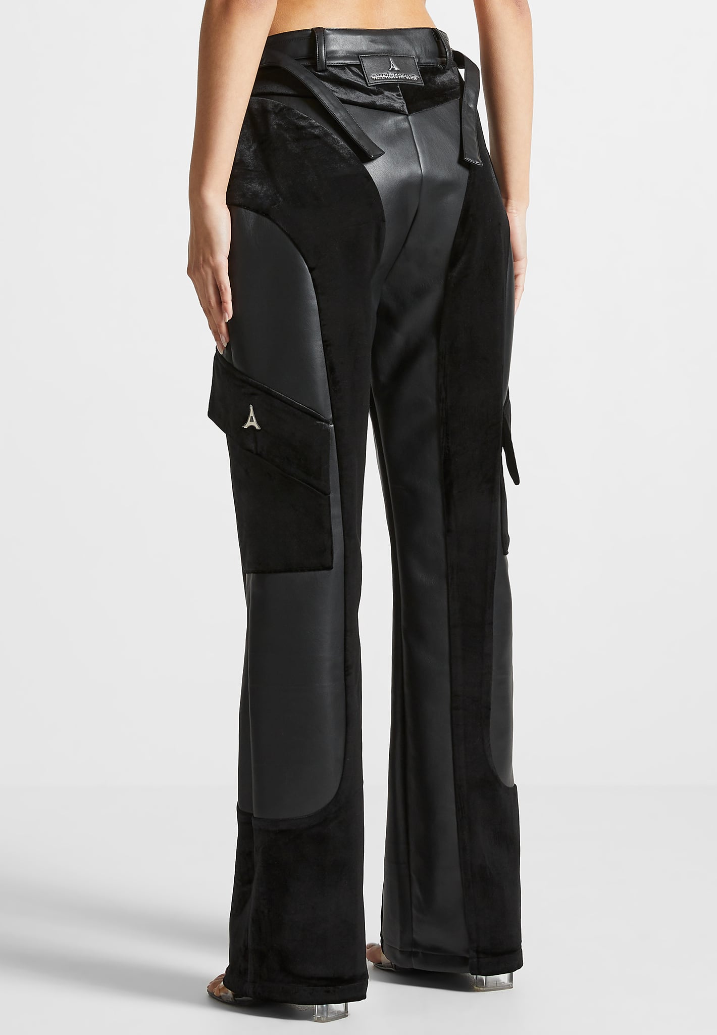 vegan-leather-and-velvet-cargo-pants-black