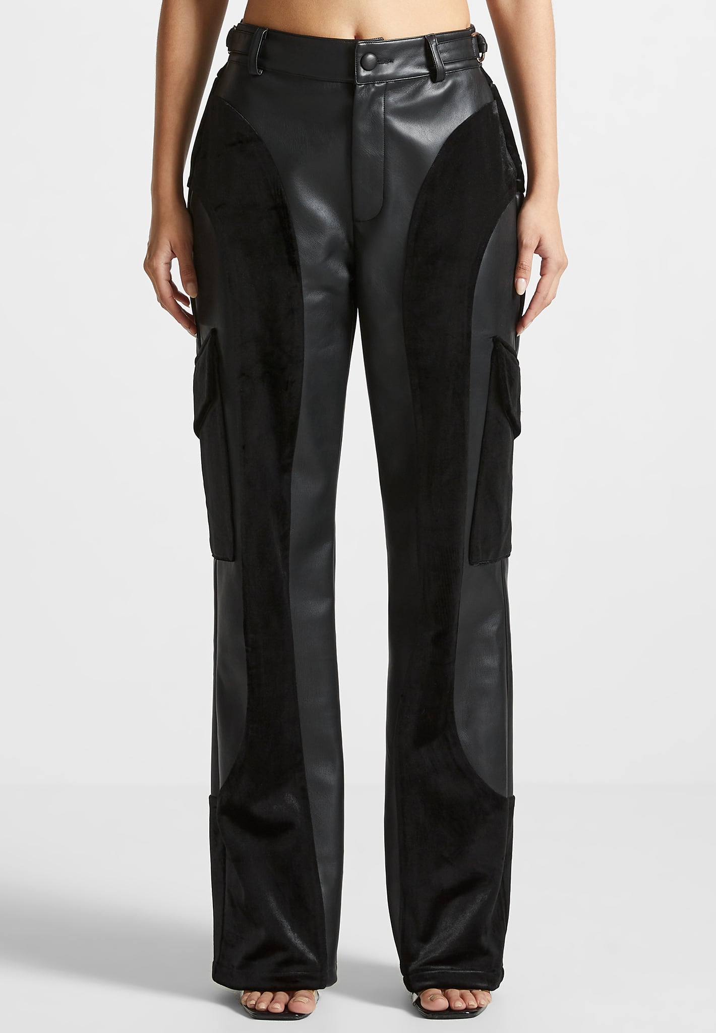 vegan-leather-and-velvet-cargo-pants-black 
