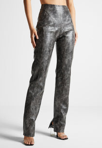 Vintage Leather Pants - Grey