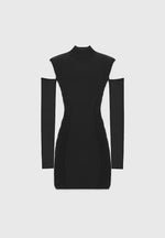 knitted-contour-dress-with-vegan-leather-sleeves-black