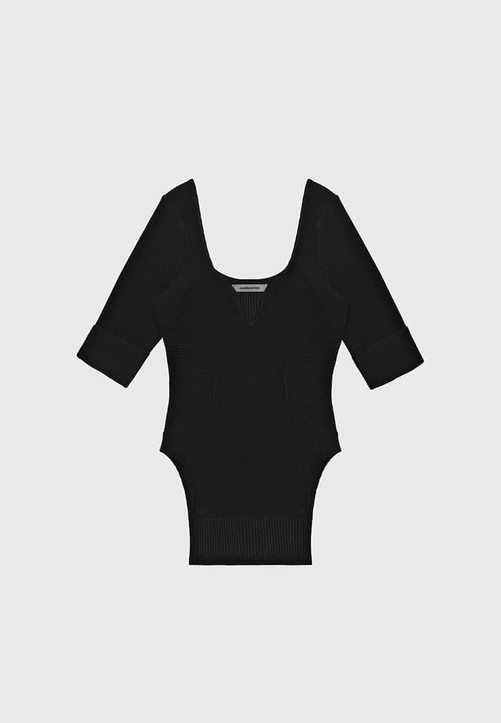 dipped-hem-sleeved-ribbed-top-black