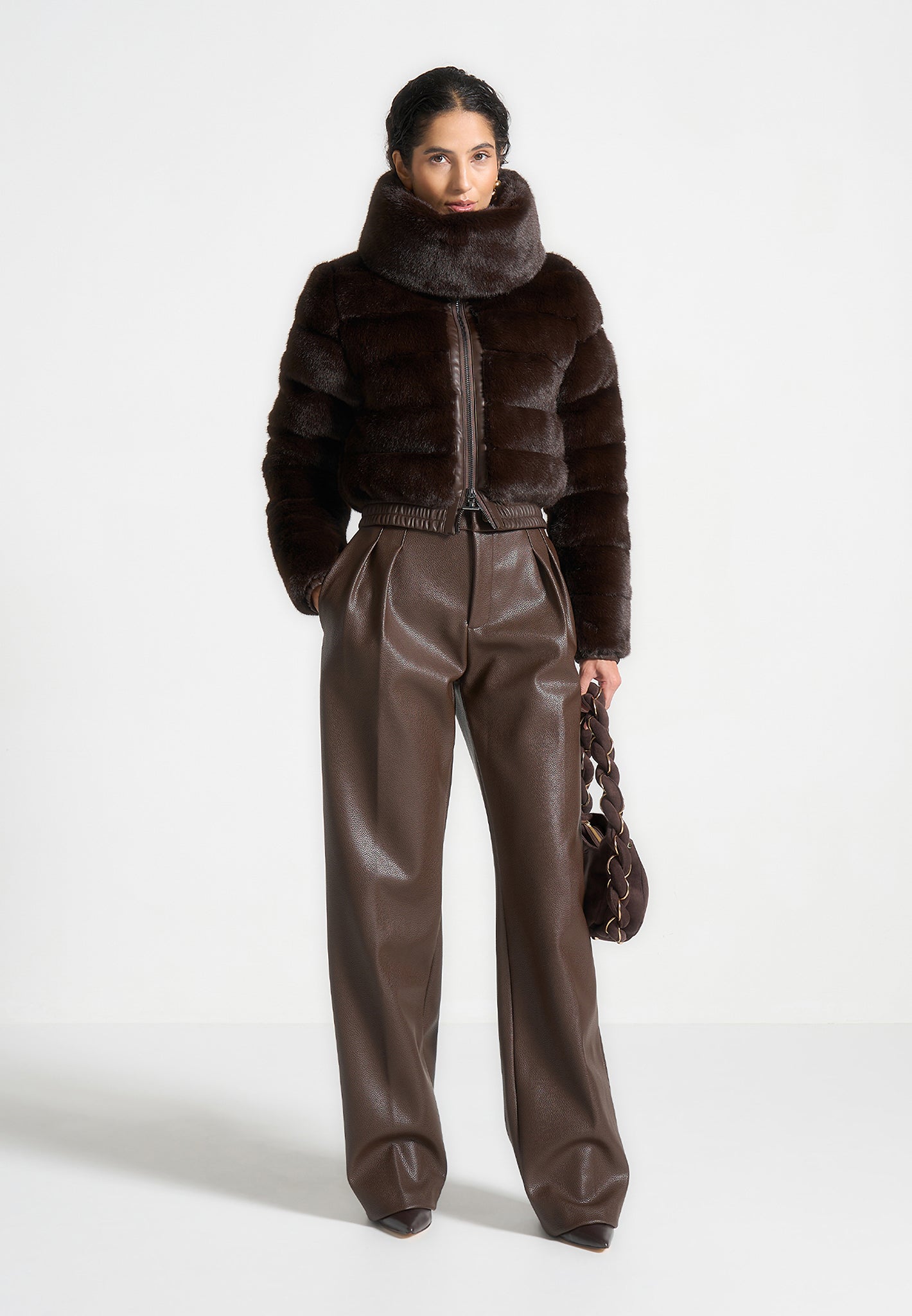 plush-ribbed-jacket-with-scarf-brown