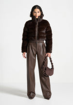 plush-ribbed-jacket-with-neck-scarf-brown