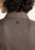 Sonia - Houndstooth Cinch Shirt - Brown