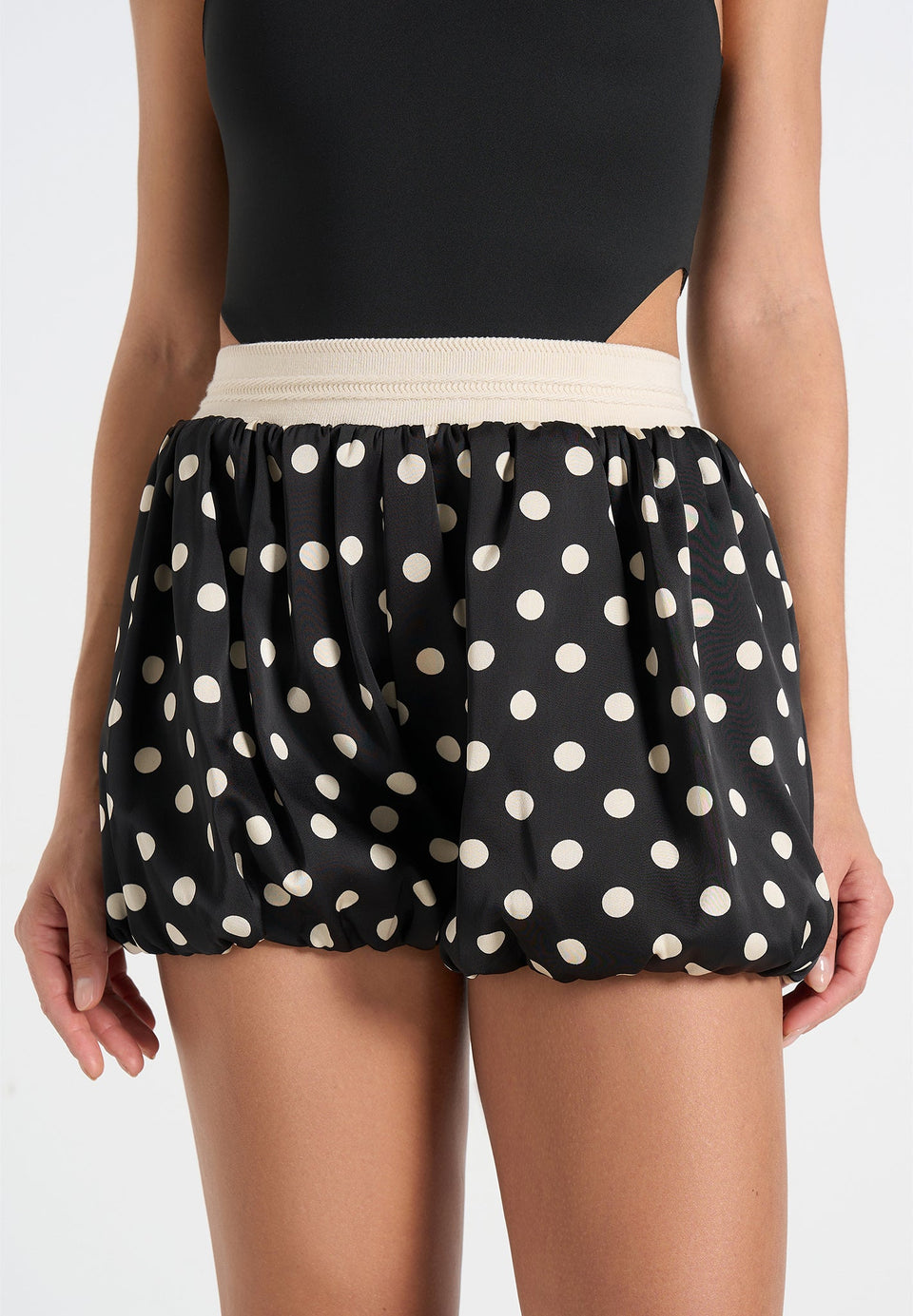 zoe-satin-polka-dot-balloon-shorts-black
