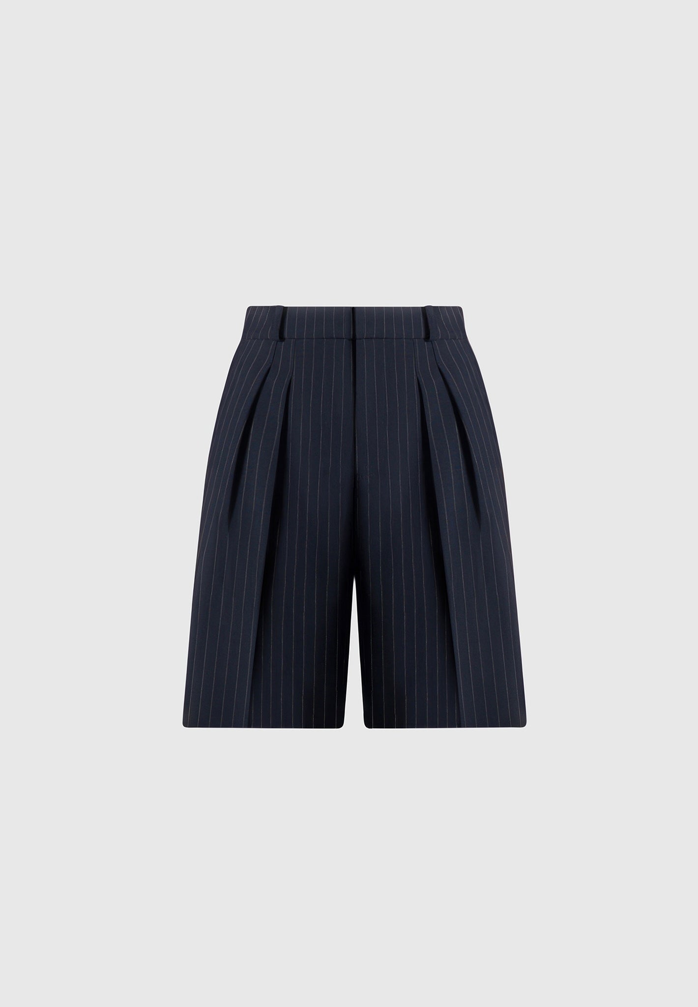 lorette-pinstripe-double-pleat-tailored-shorts-navy