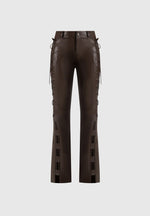 ambre-leather-lace-up-flared-trousers-brown
