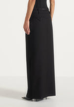 Larissa - Tailored Wool-Blend Maxi Pencil Skirt - Black