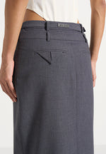 Larissa - Tailored Wool-Blend Maxi Pencil Skirt - Grey