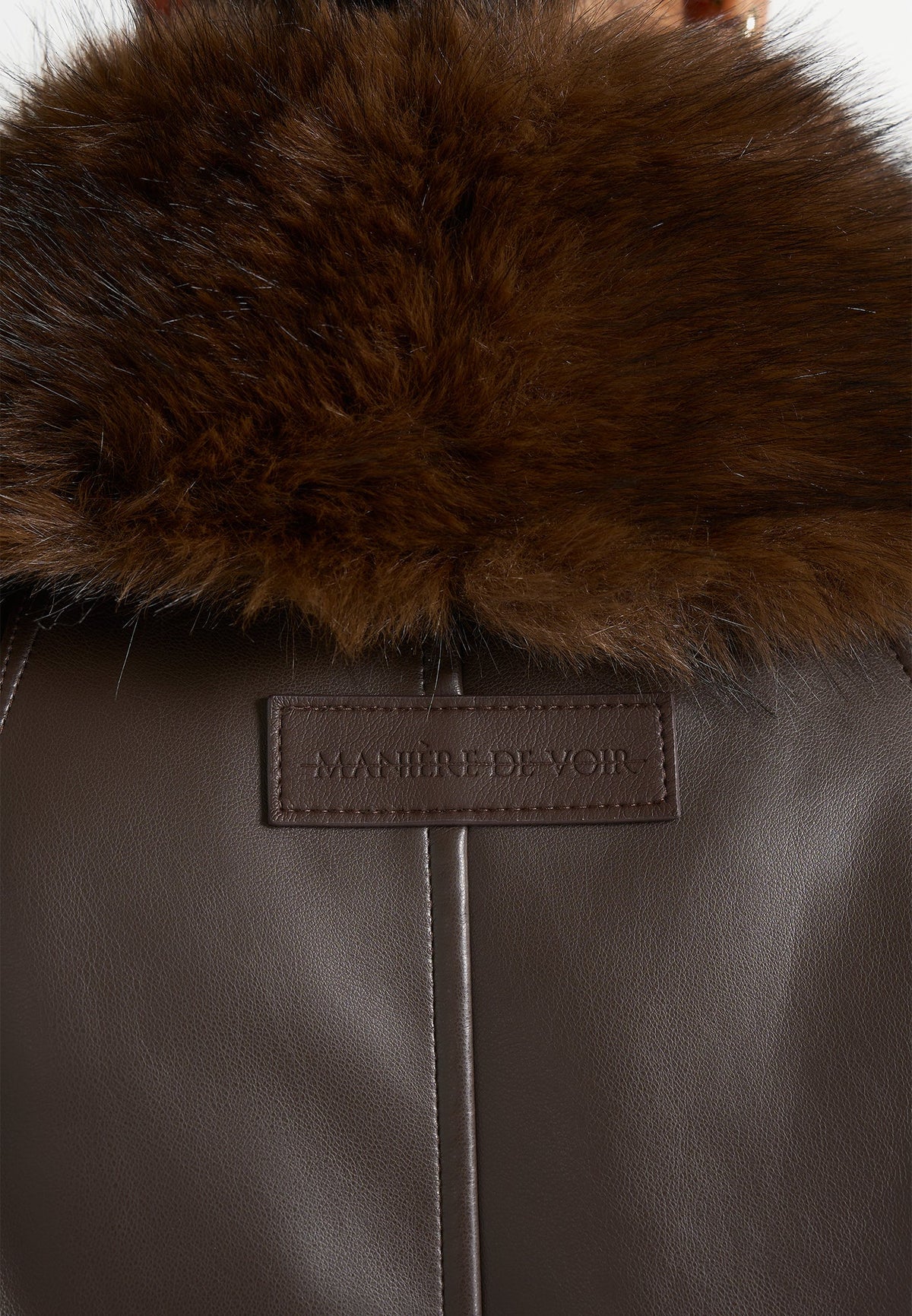 Oakley - Fur Collar Leather Bomber Jacket - Brown