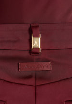 Julie - Satin Twin Pleat Trousers - Wine Red