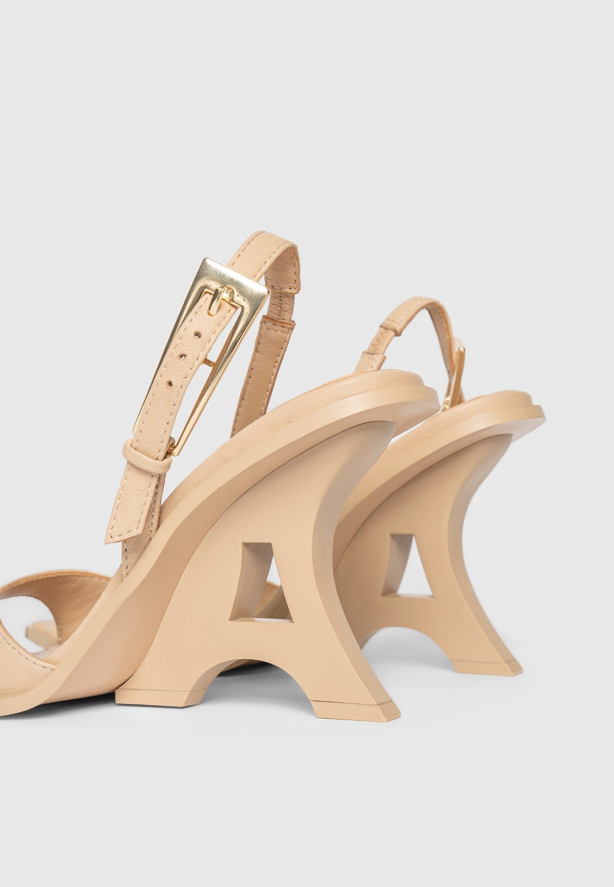 L'Eiffel - Open-Toe Slingback Heels - Nude