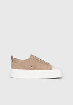 Women's Vienna - Suede Contrast Stitch Sneaker - Beige