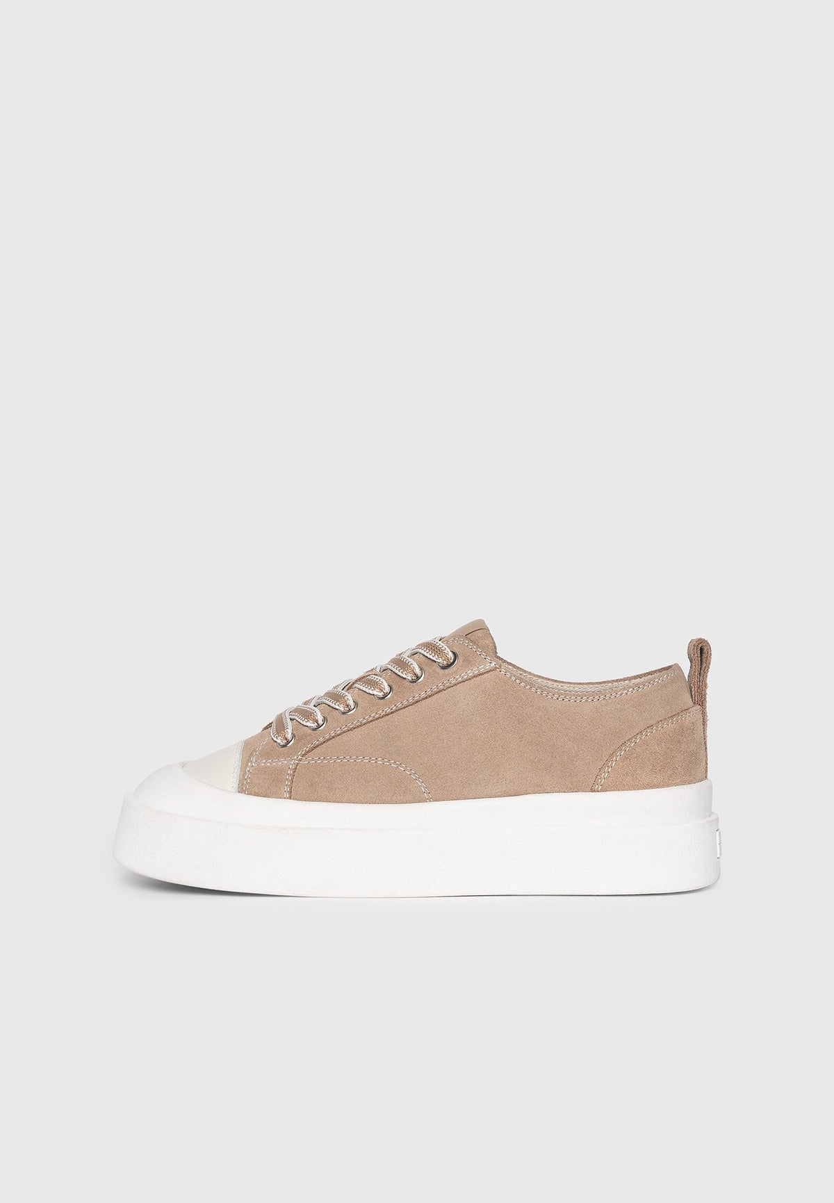 Women's Vienna - Suede Contrast Stitch Sneaker - Beige
