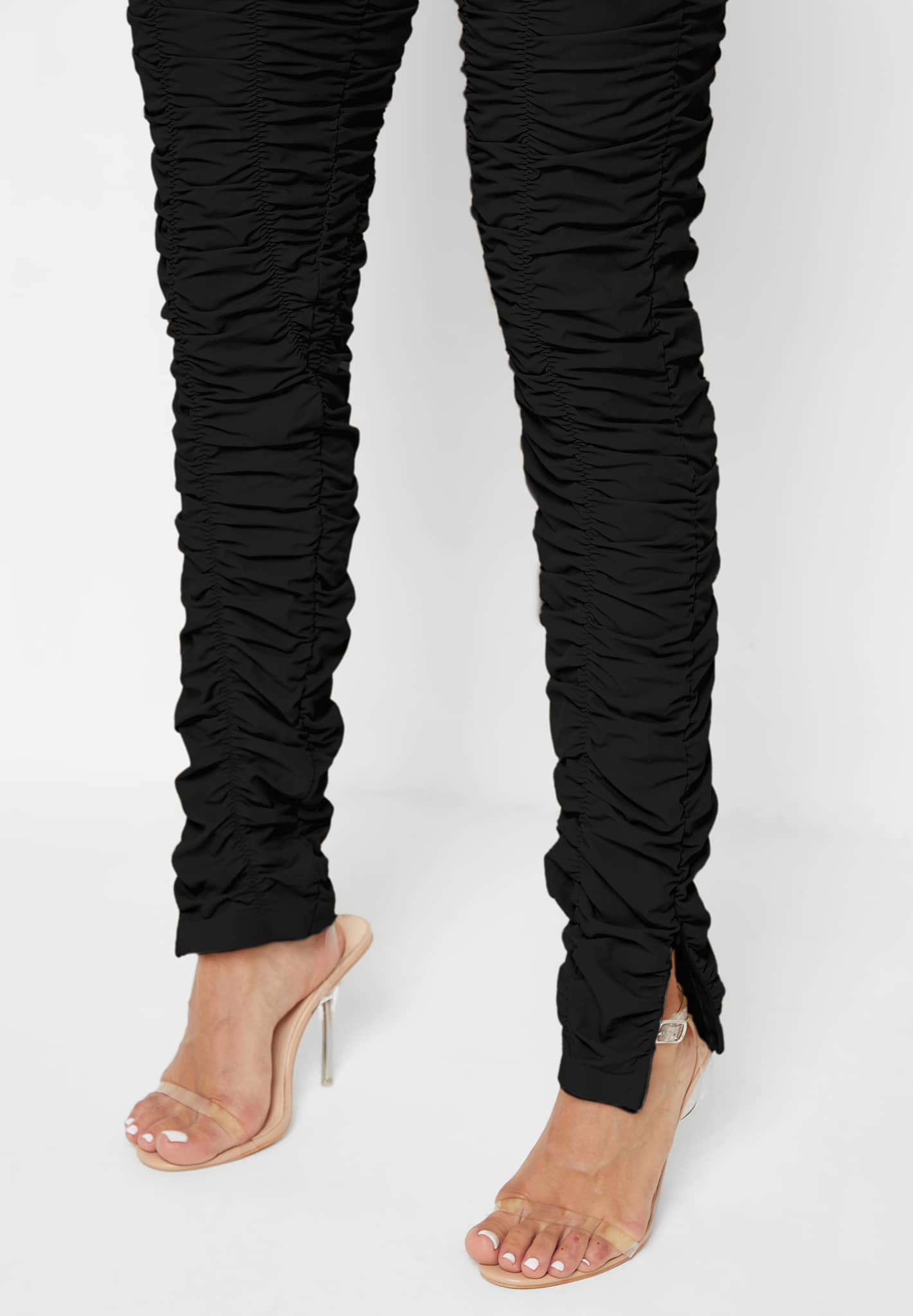 Ruched High Waisted Leggings Black Mani re De Voir EU