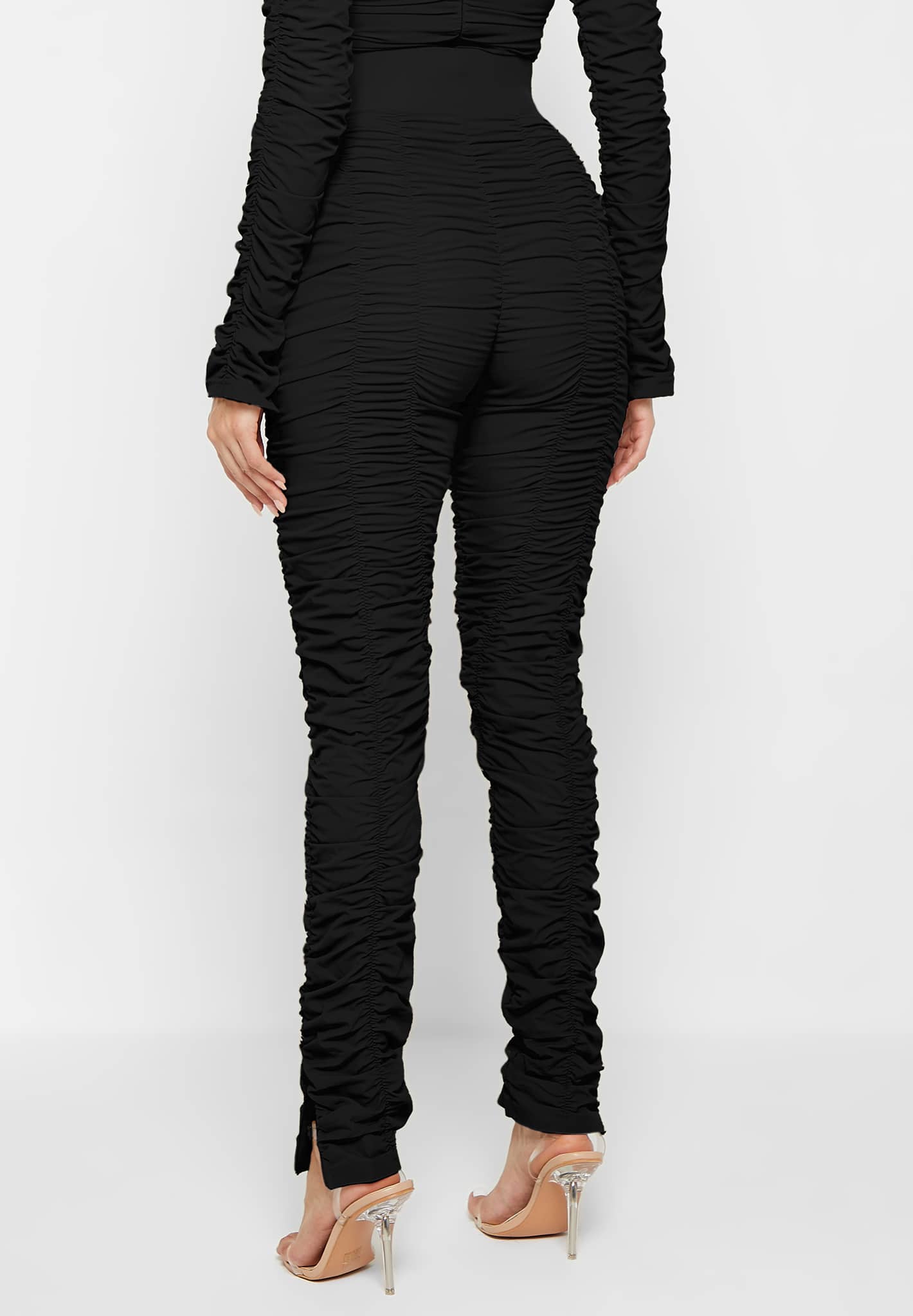 Ruched 2025 black leggings