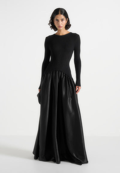 adeline-knit-and-satin-curved-hem-maxi-dress-black