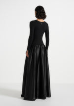 adeline-knit-satin-curved-hem-maxi-dress-black