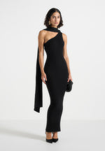 laya-asymmetric-knit-midaxi-dress-with-scarf-black