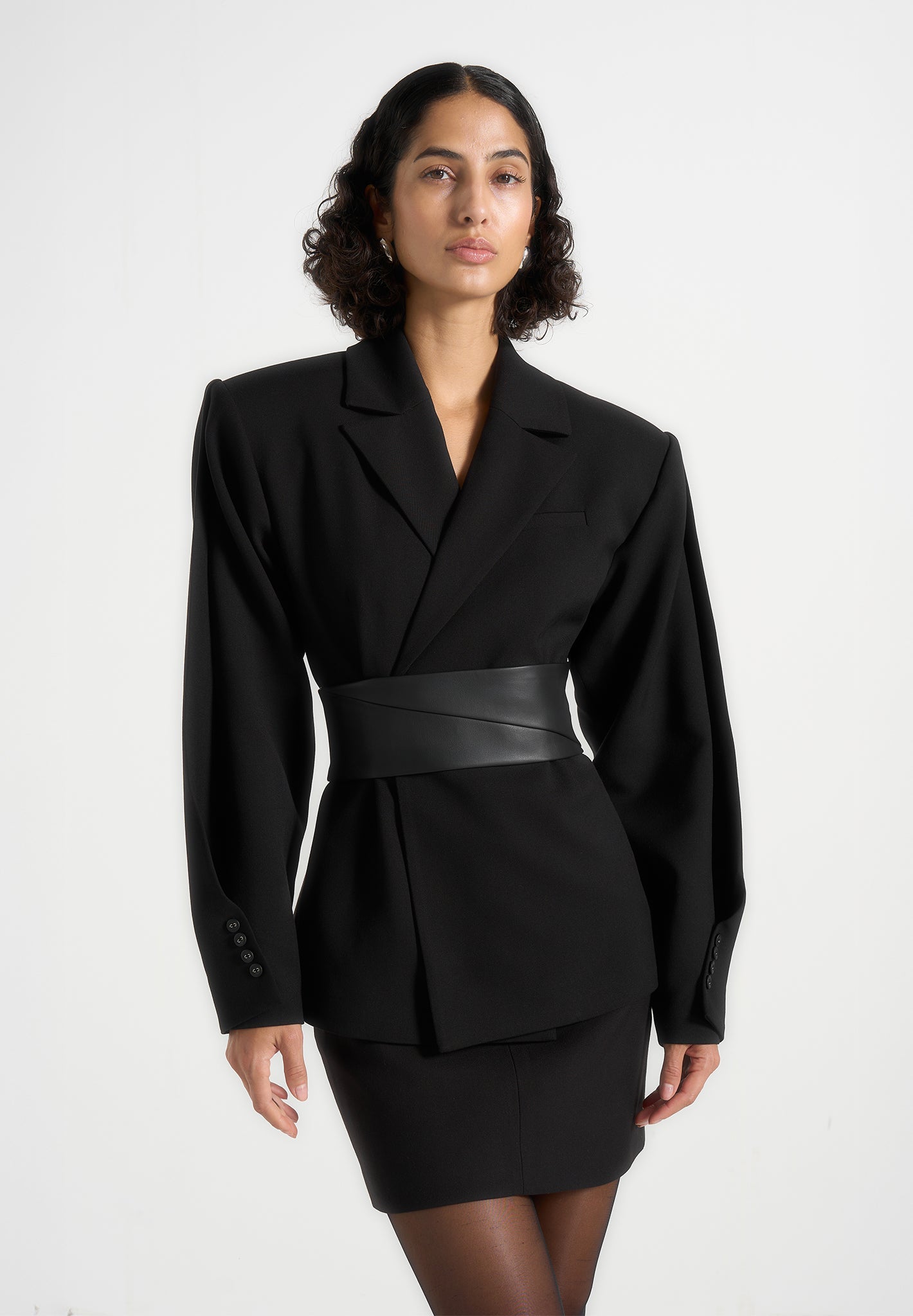 marie-wool-twist-sleeve-blazer-with-belt-black 