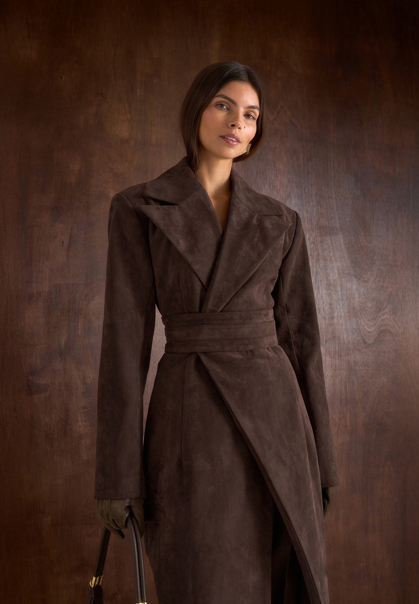 esma-suede-asymmetric-coat-with-cinch-belt-brown 