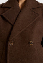 Mika - Unisex Double Breasted Wool Jacket - Brown