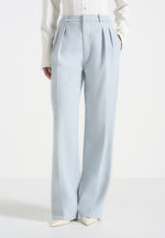 Julie - Tailored Twin Pleat Pants - Pale Blue