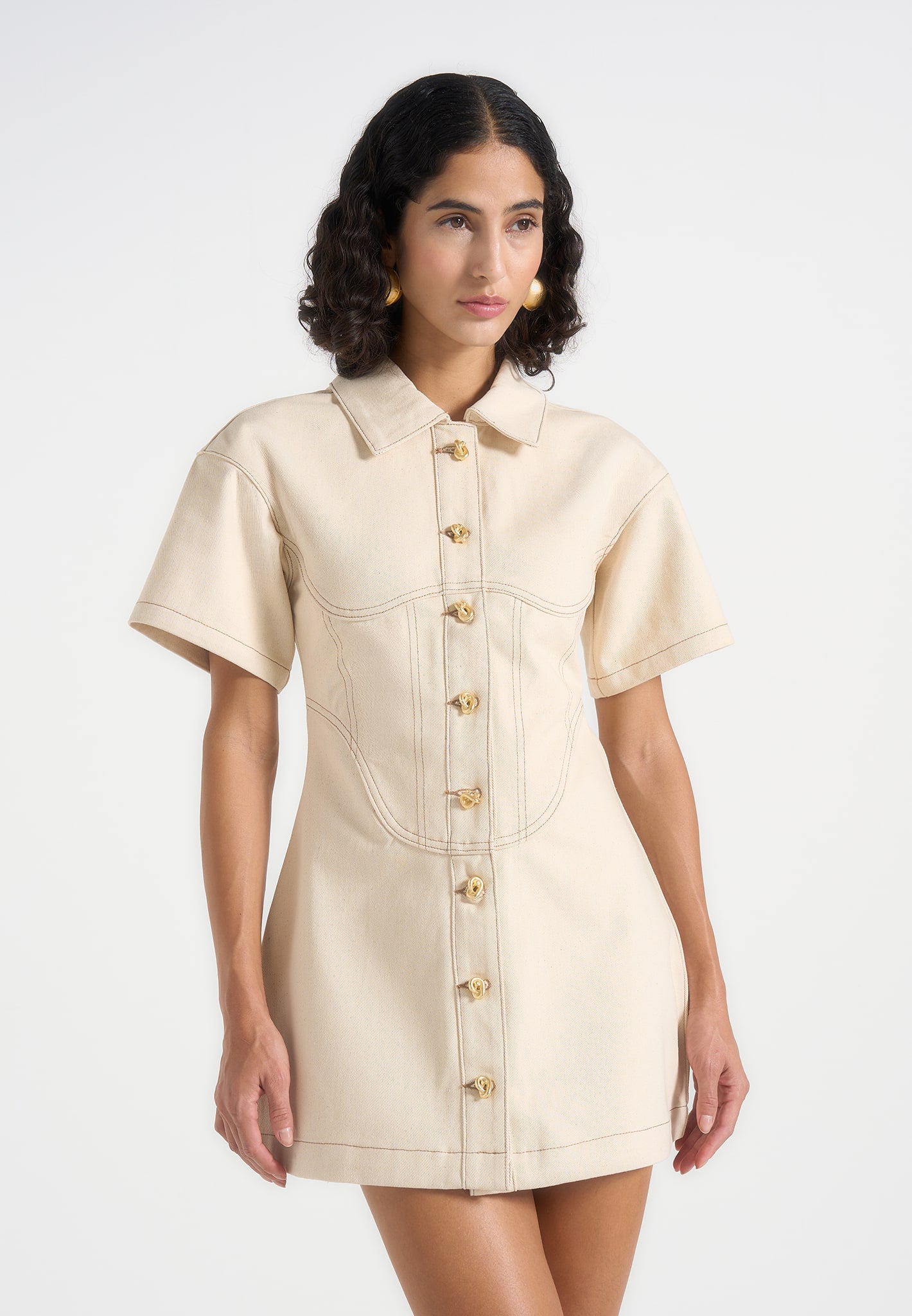 mathilde-denim-corset-contrast-stitch-dress-cream