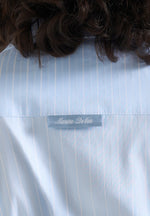 Malia - Sleeveless Tie Waist Cropped Shirt - Pale Blue