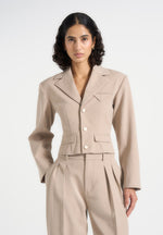 prisca-tailored-cropped-blazer-beige