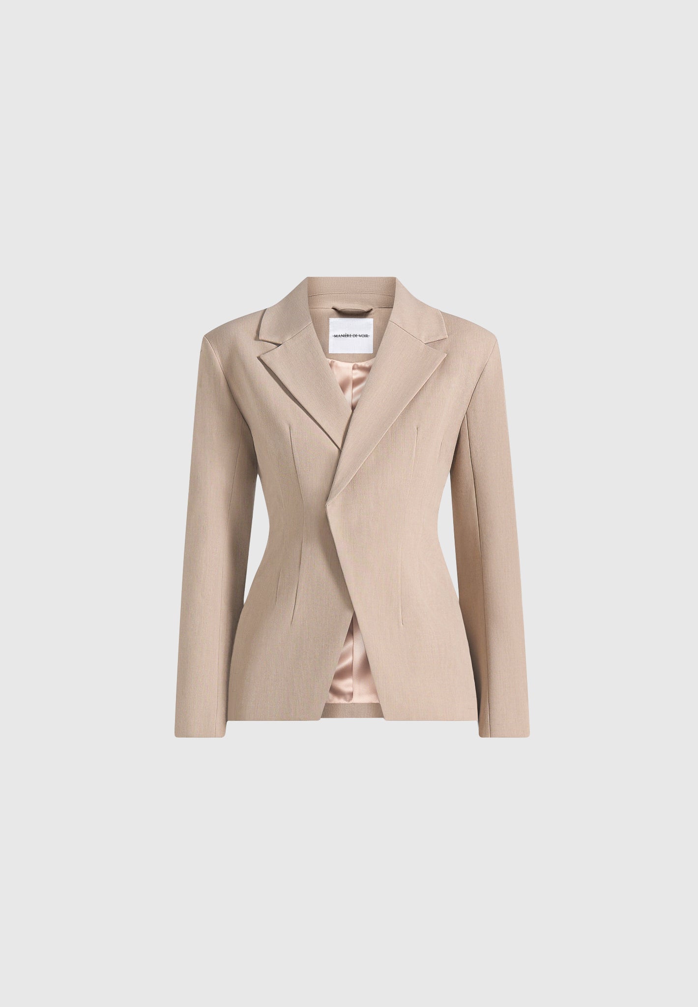 Beatrice - Tailored Cinched Blazer - Beige