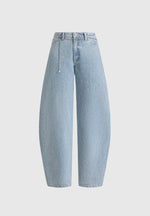 Enora - Hourglass Jean With Chain - Mid Blue